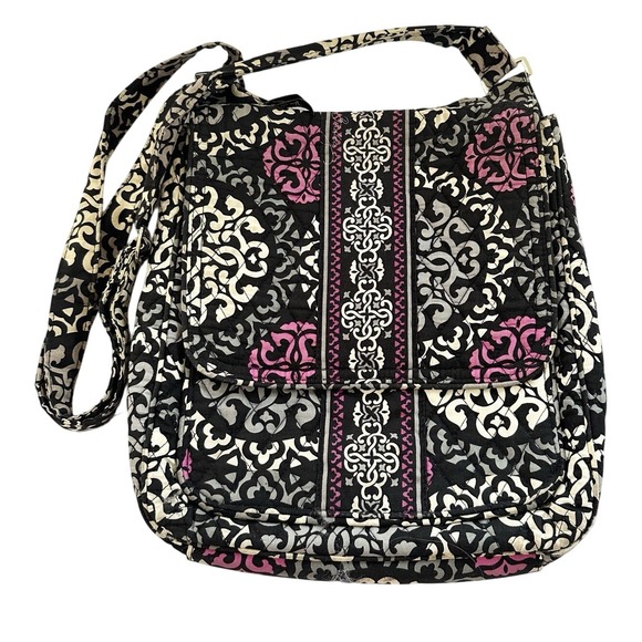 Vera Bradley Handbags - Vera Bradley Crossbody Purse Canterberry‎ Magenta Hipster Quilted Messenger Bag